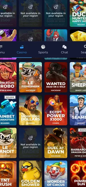 Rainbet mobile Web-Version auf dem Smartphone